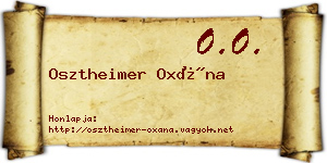 Osztheimer Oxána névjegykártya